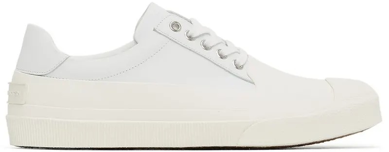 Dries Van Noten White Calfskin Low-Top Sneakers (MS27/131 QU132)