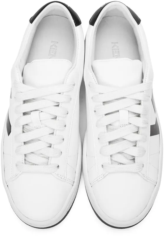 Kenzo White K-Logo Kourt Sneakers (FA62SN170L50)