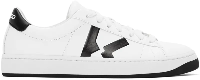 Kenzo White K-Logo Kourt Sneakers (FA62SN170L50)
