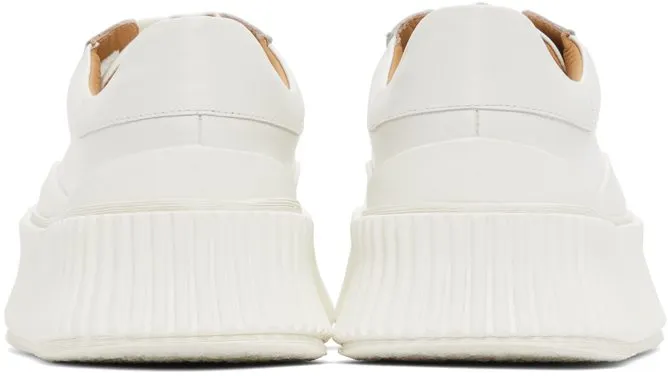 Jil Sander White Leather Platform Sneakers (JS32108A_13034)