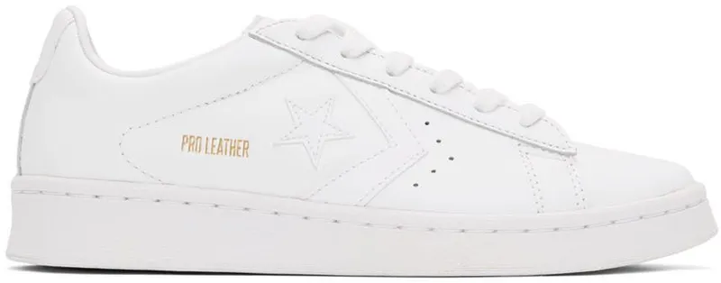 Converse White ‘Pro Leather’ OX Sneakers (167239C)