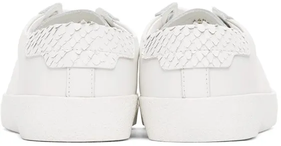 Saint Laurent White Python Court Classic Sneakers (640670 0ZS11)