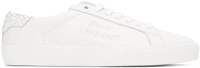 Saint Laurent White Python Court Classic Sneakers (640670 0ZS11)