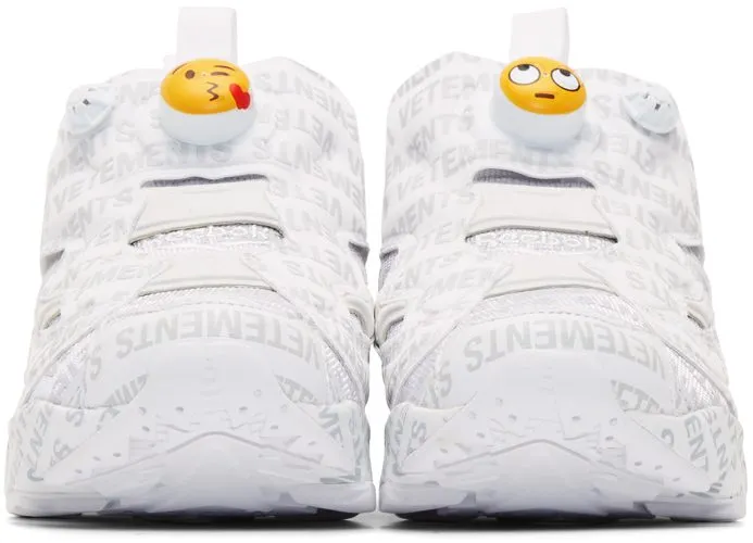 VETEMENTS White Reebok Classics Edition Logo Emoji Instapump Fury Sneakers (CN3765)
