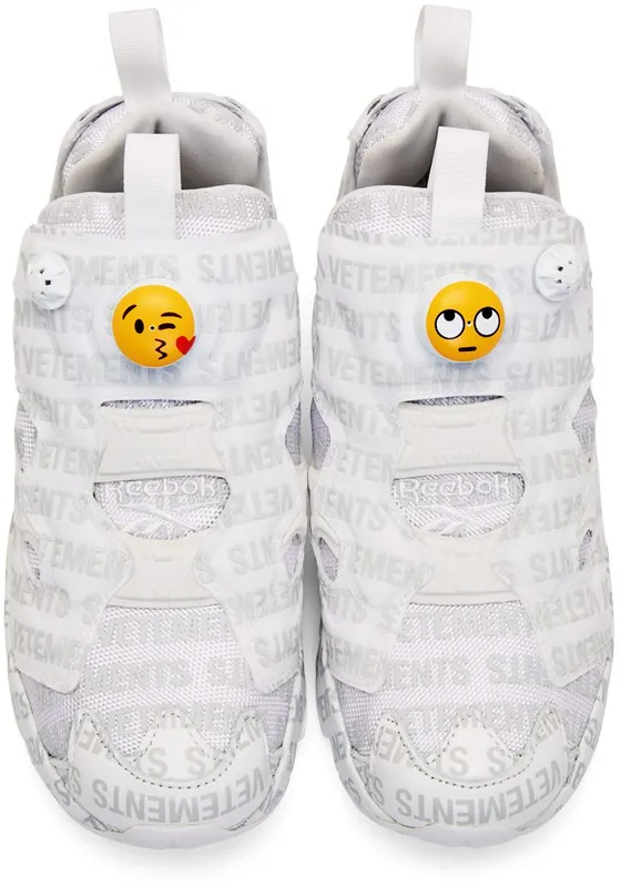 VETEMENTS White Reebok Classics Edition Logo Emoji Instapump Fury Sneakers (CN3765)