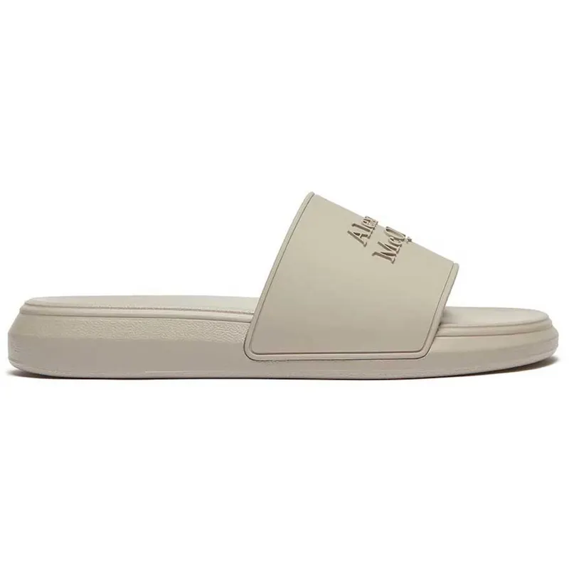 Alexander McQueen Logo Slides Stone (663564W4QS01601)