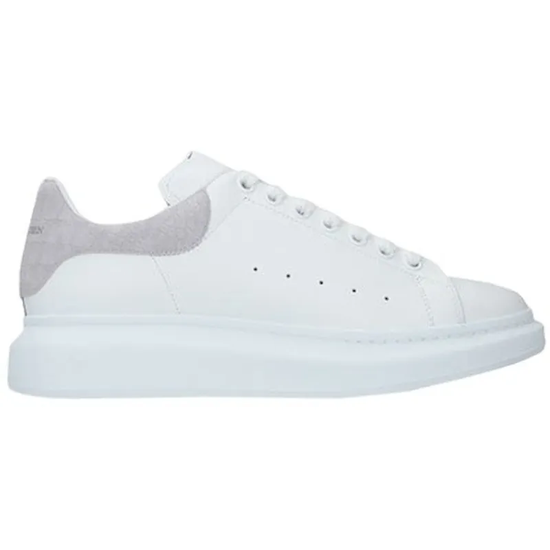 Alexander McQueen Oversized White Light Grey Croc (625162WHZ4K9419)