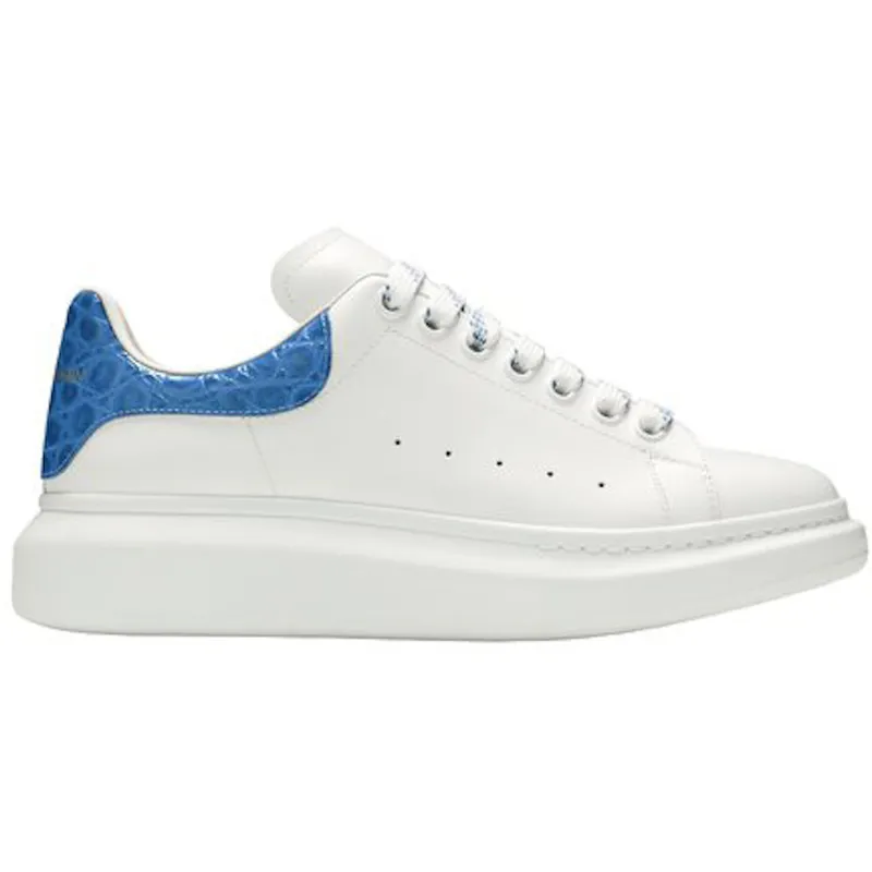 Alexander McQueen Oversized White Ultramarine Croc (625162WHYB89407)