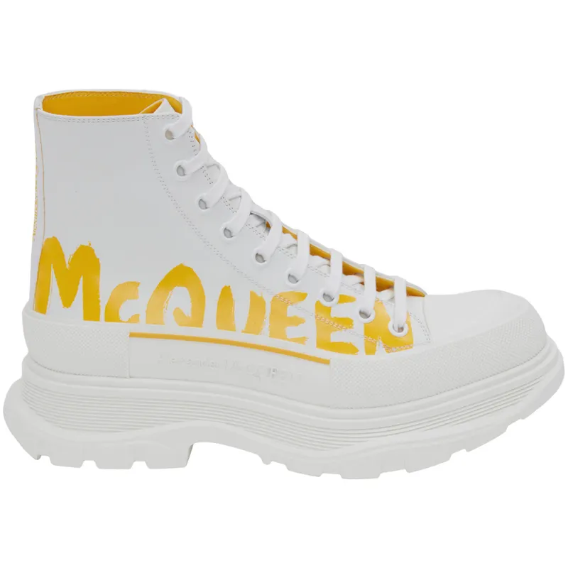 Alexander McQueen Tread Slick Boot Graffiti White Yellow Pop (711109WIAT69429)
