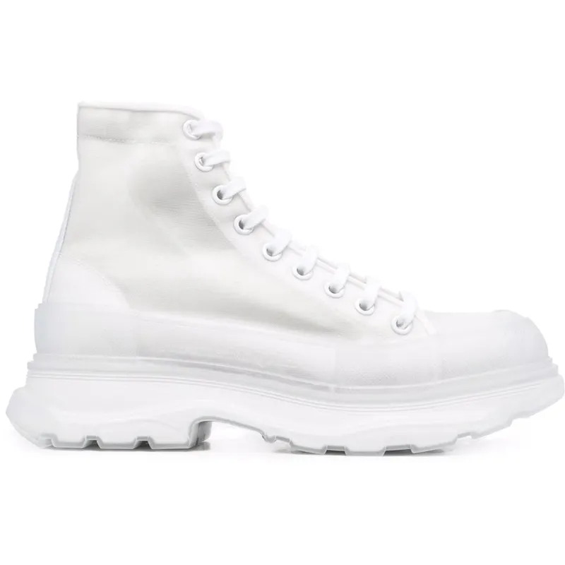 Alexander McQueen Tread Slick Boot White White Clear Sole (662671 W4Q31 9465)