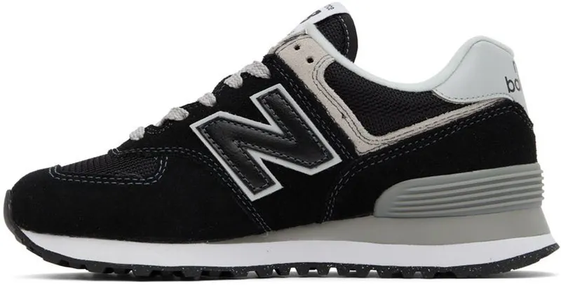 New Balance Black 574 Sneakers (WL574EVB)