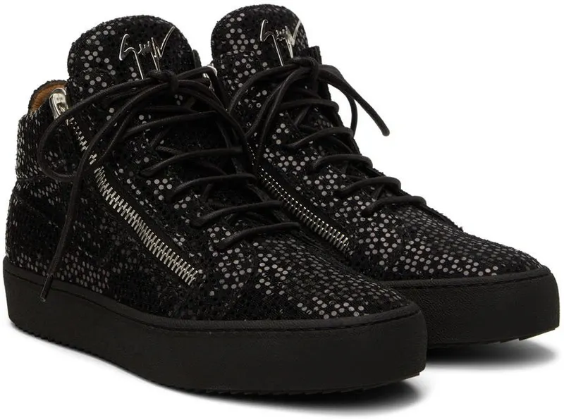 Giuseppe Zanotti Black & Gold Kriss Sneakers (RU20010-X1374)