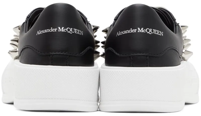 Alexander McQueen Black & White Deck Plimsoll Sneakers (708083WHT9K)