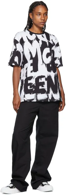 Alexander McQueen Black & White Deck Plimsoll Sneakers (708083WHT9K)