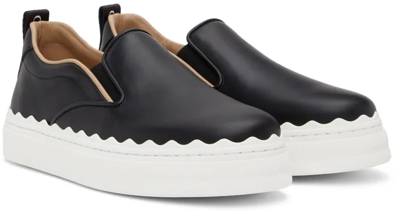 Chloé White Lauren Slip-On Sneakers (CHC21U42142)