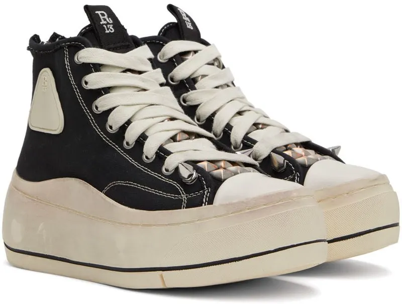 R13 Black Pyramid Studded Kurt Sneakers (R13MS5034-001)