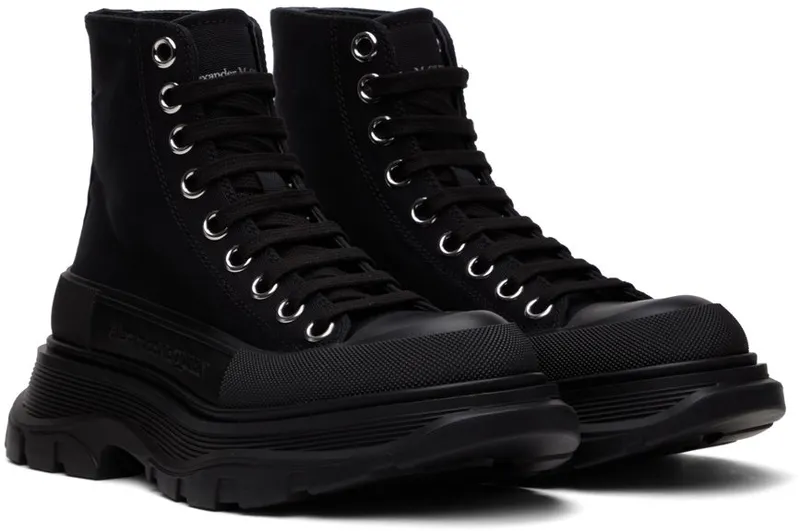 Alexander McQueen Black Tread Slick High-Top Sneakers (697080W4MV2)