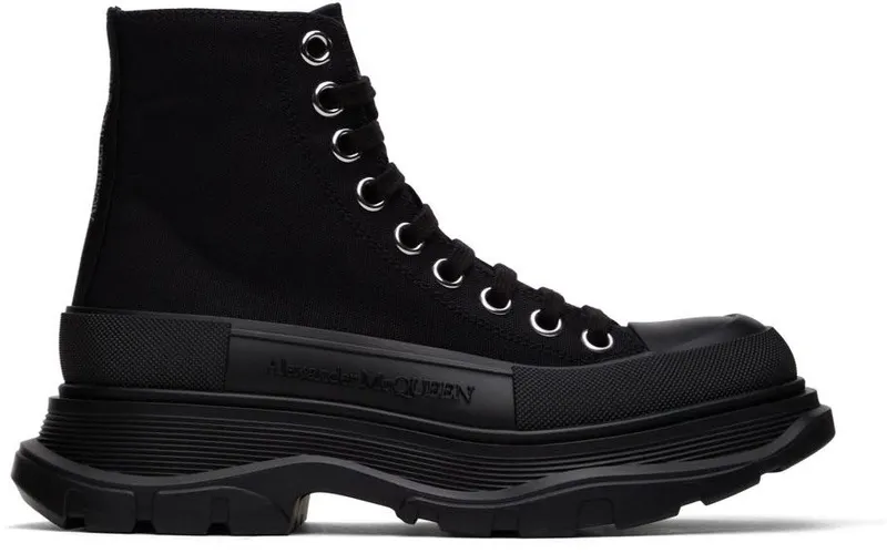Alexander McQueen Black Tread Slick High-Top Sneakers (697080W4MV2)