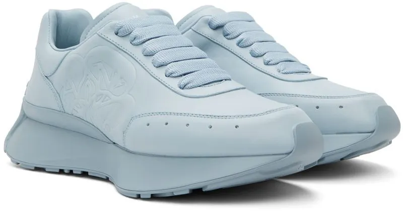 Alexander McQueen Blue Sprint Low-Top Sneakers (705076WIC96)