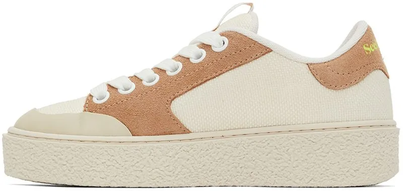 See by Chloé Brown & Off-White Sevy Sneakers (SB39120A 16170)
