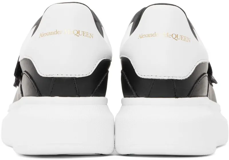 Alexander McQueen Kids Black & White Velcro Oversized Sneakers (587693WHX11)