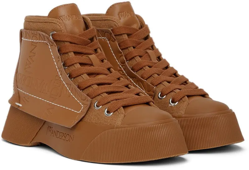 JW Anderson Tan Chunky High-Top Sneakers (ANW37000A 15027)