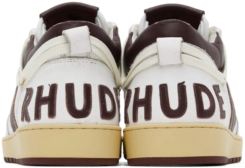 Rhude White & Brown Rhecess Low Sneakers (RHPF22FO04178500)