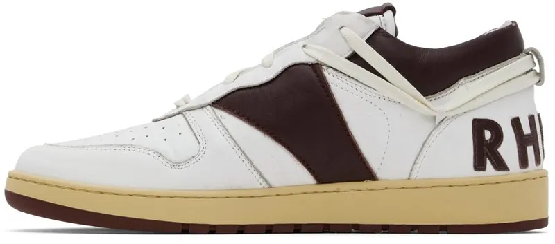 Rhude White & Brown Rhecess Low Sneakers (RHPF22FO04178500)
