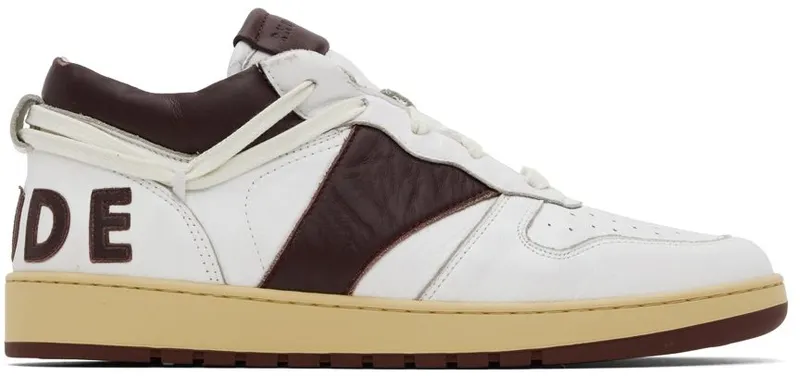 Rhude White & Brown Rhecess Low Sneakers (RHPF22FO04178500)