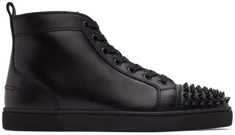Christian Louboutin Black Louis Junior Spikes Sneakers (1151061)