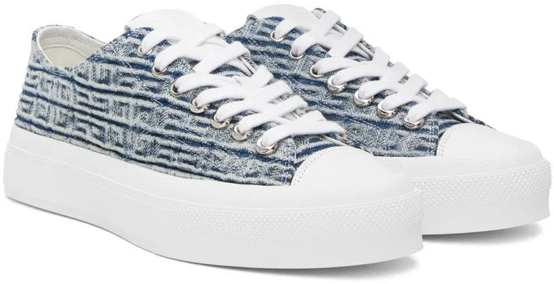 Givenchy Blue 4G City Low-Top Sneakers (BH006DH18M457)