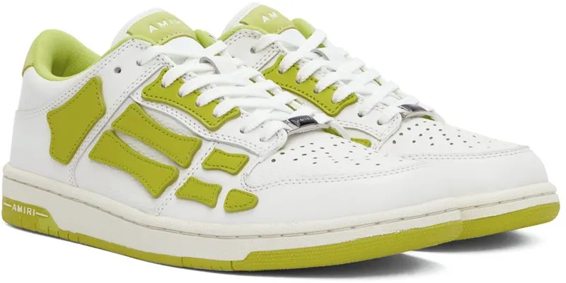 AMIRI Green & White Low Skel Low-Top Sneakers (PF22MFS003-146)