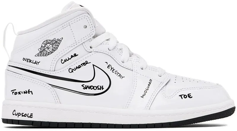 Jordan 1 Mid Schematic (PS) (DQ1866-100)