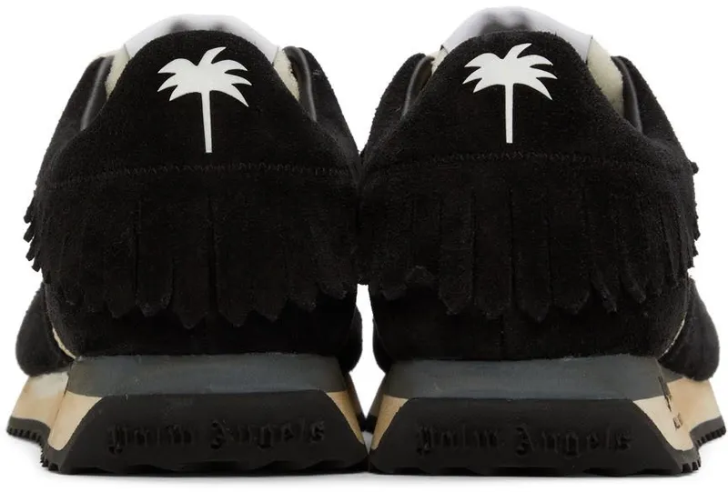 Palm Angels Off-White & Black Fringe Runner Sneakers (PMIA059S22LEA0010110)