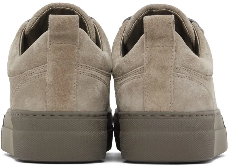 Brunello Cucinelli Taupe Suede Low-Top Sneakers (MZSFG2292P)