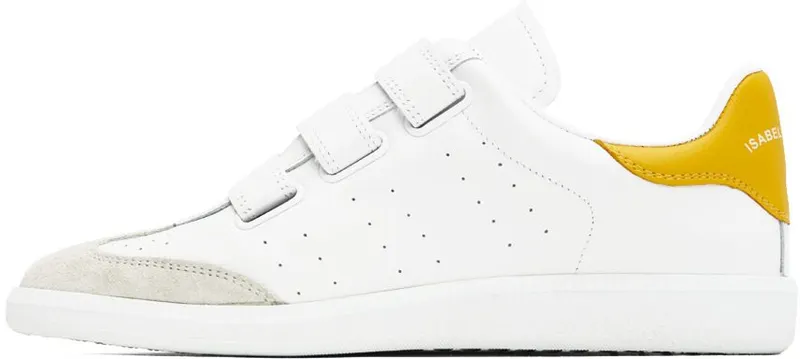 Isabel Marant White & Yellow Beth Sneakers (22ABK0031-22A084S)