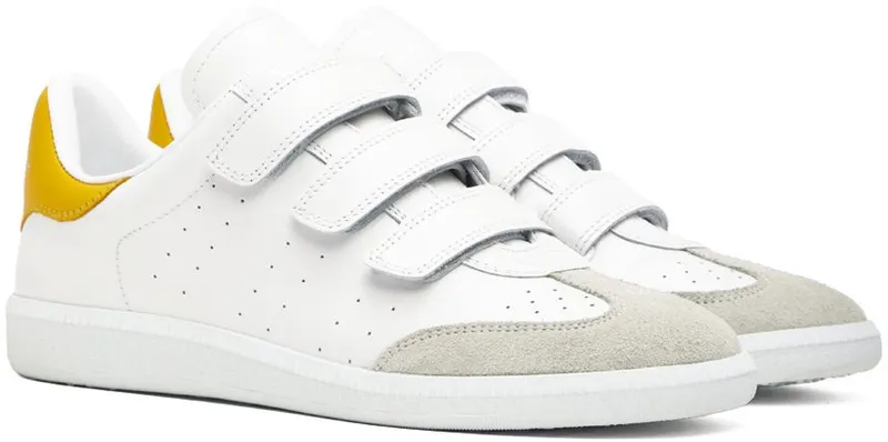 Isabel Marant White & Yellow Beth Sneakers (22ABK0031-22A084S)