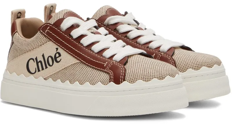 Chloé Beige Lauren Sneakers (CHC21W108R4)