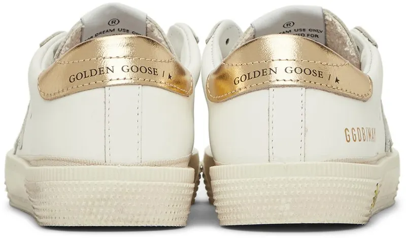 Golden Goose Kids White & Gold May Sneakers (GYF00112.F002818.10972)