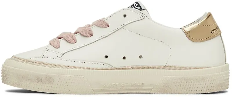 Golden Goose Kids White & Gold May Sneakers (GYF00112.F002818.10972)