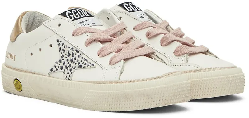 Golden Goose Kids White & Gold May Sneakers (GYF00112.F002818.10972)