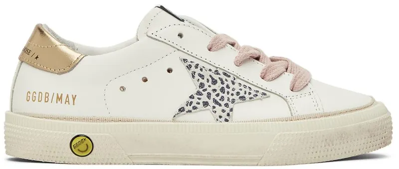 Golden Goose Kids White & Gold May Sneakers (GYF00112.F002818.10972)
