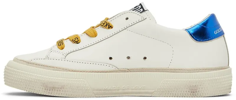 Golden Goose Kids White & Orange May Print Star Sneakers (GYF00299.F002816.10970)