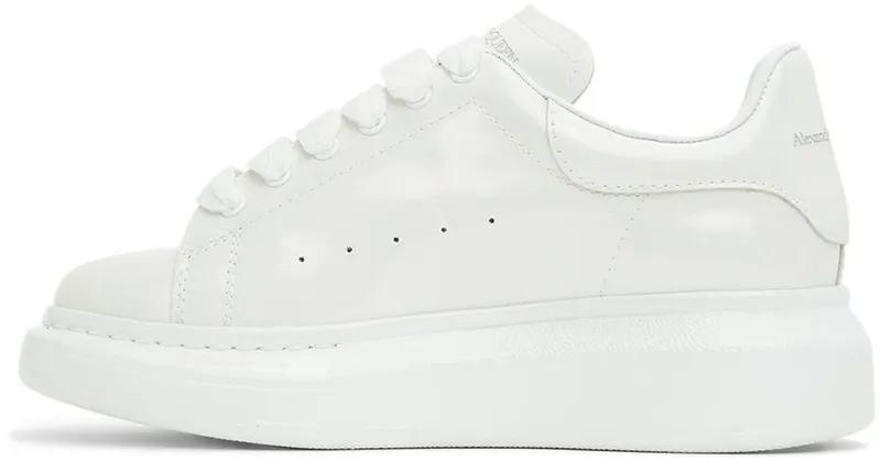 Alexander McQueen Kids White Glitter Oversized Sneakers (687061WHYC2)