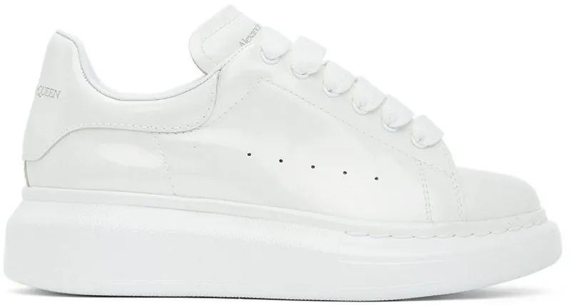 Alexander McQueen Kids White Glitter Oversized Sneakers (687061WHYC2)