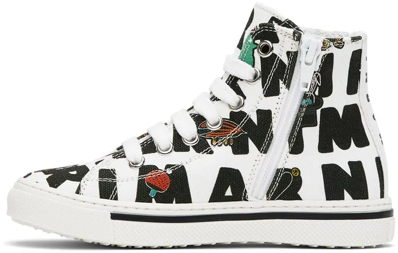 Marni Kids White Graphic High Sneakers (70401)