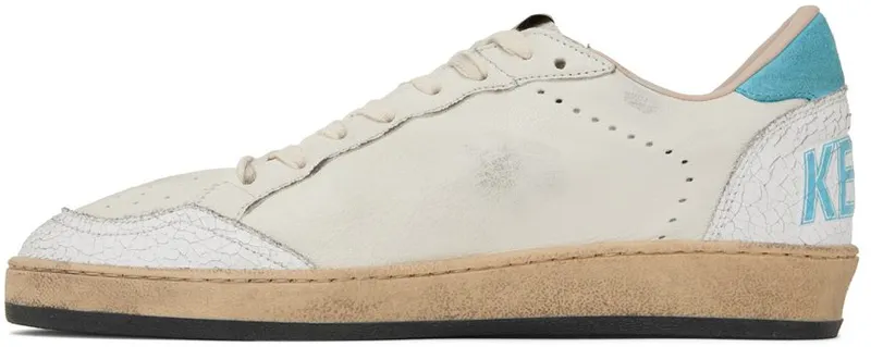 Golden Goose White & Blue Ball Star Low-Top Sneakers (GMF00117.F002508.10891)