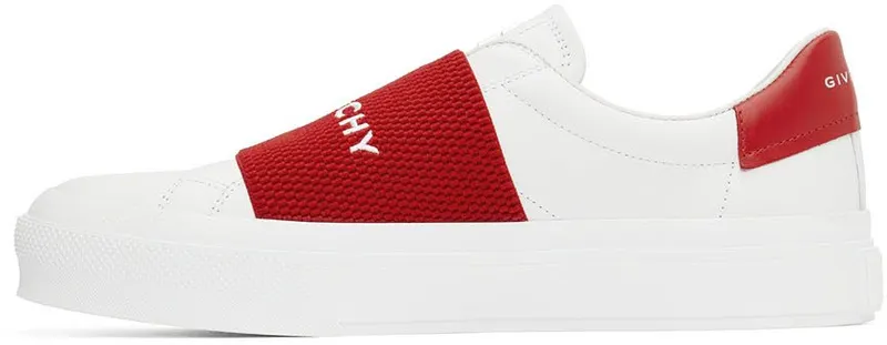 Givenchy White & Red City Sport Low-Top Sneakers (BH005XH19R112)