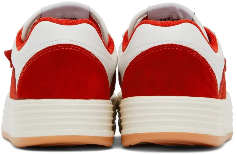 Palm Angels White & Red Snow Low-Top Sneakers (PWIA034S22LEA0010125)