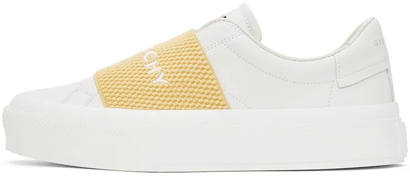 Givenchy White & Yellow City Sport Sneakers (BE0029E1BC111)